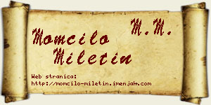 Momčilo Miletin vizit kartica